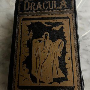 Dracula Book Cross Body Purse Bag Black/Gold